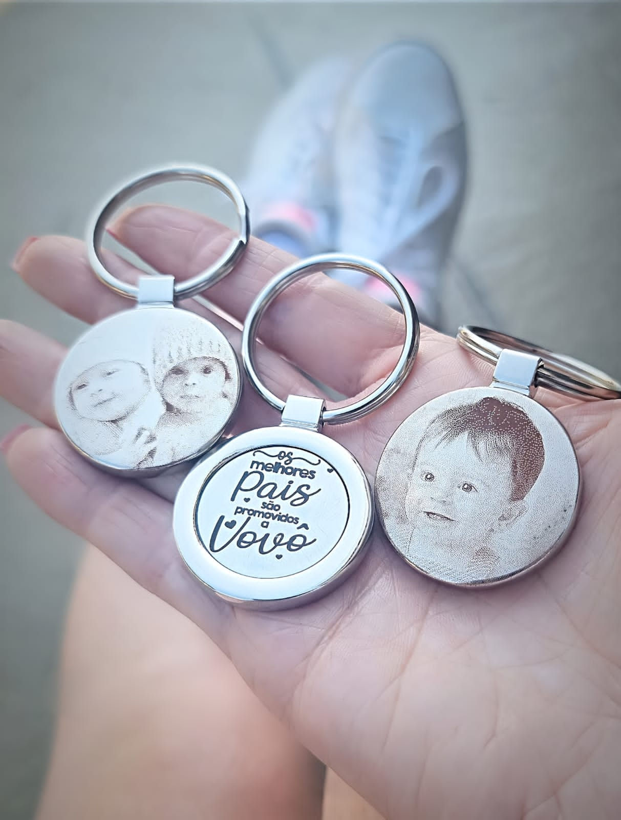 Chaveiro No Aço -Frente E Verso