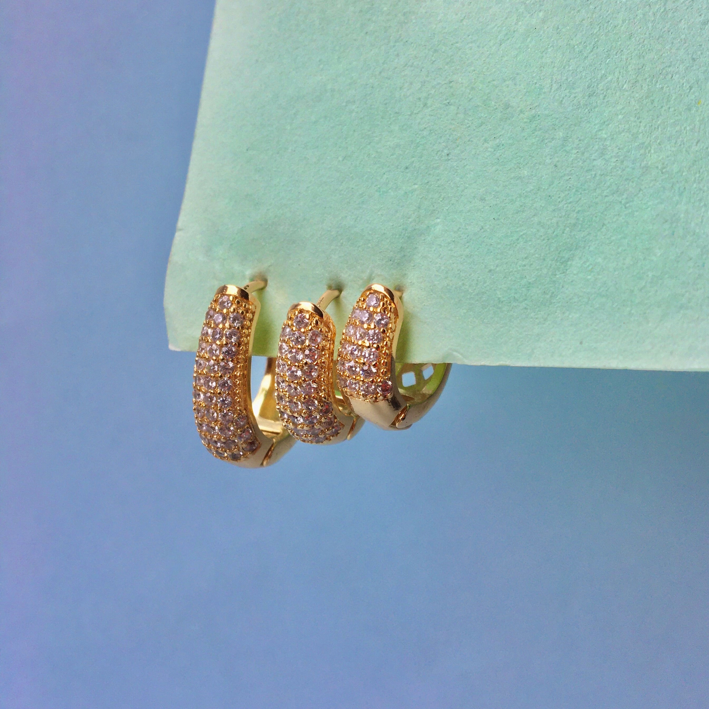 BR Argola em Trio Cravejados 3 Linhas G