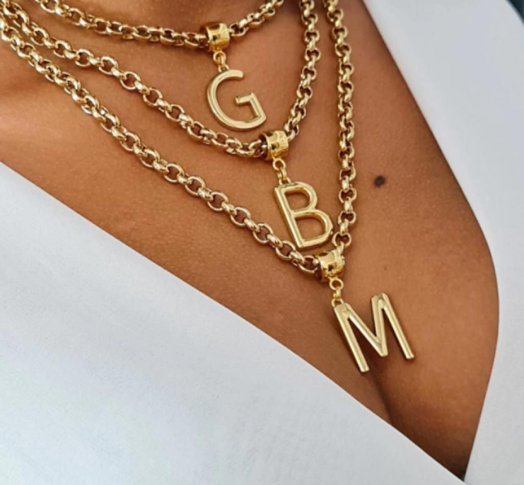 Colar elo português letra maior- Linha Yolk