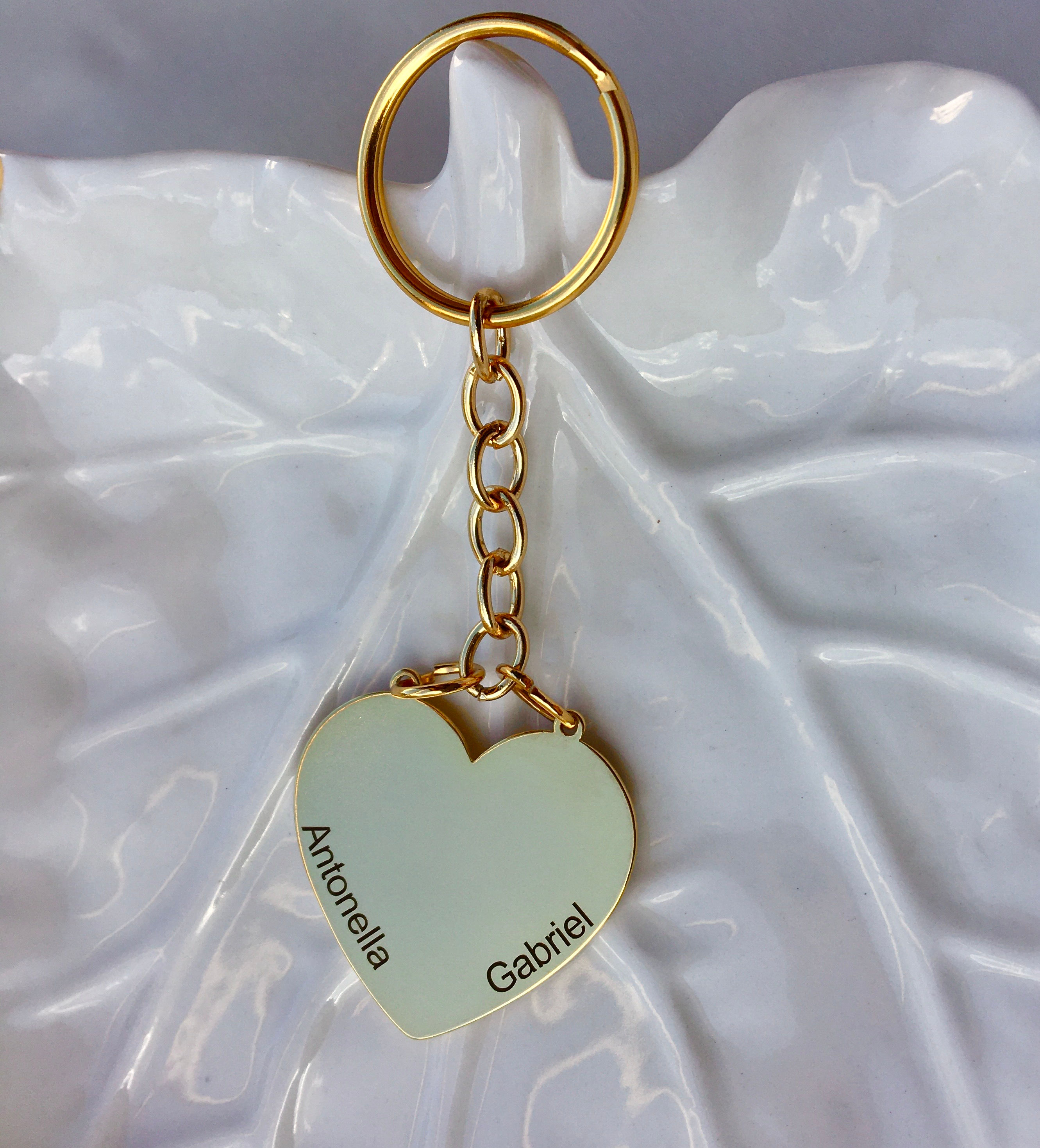 Chaveiro Coração Escritos ou Foto Laser