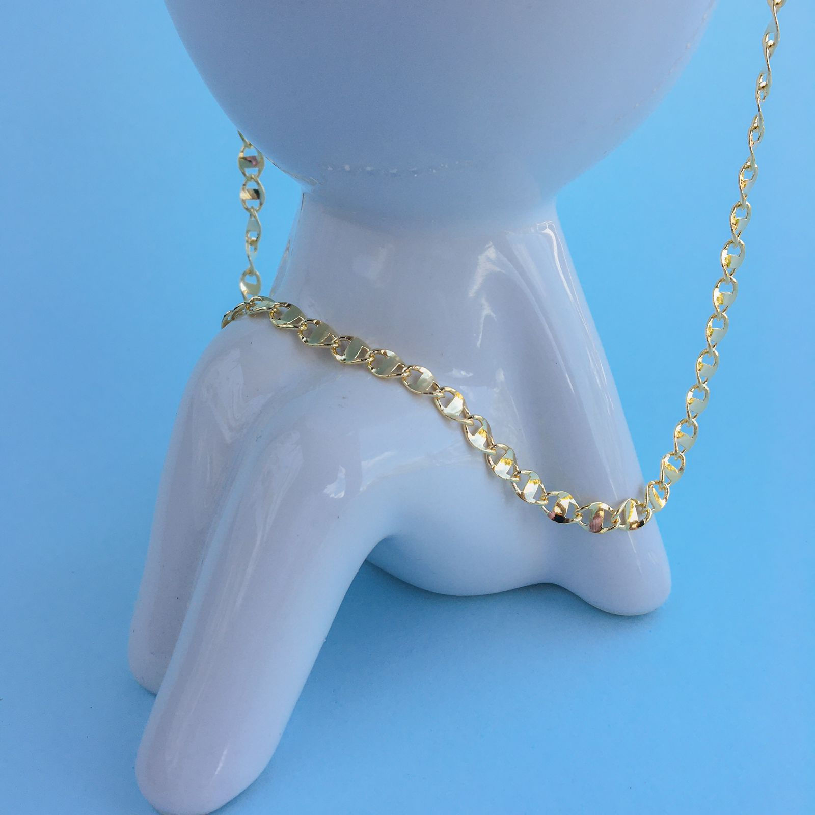 Colar Choker Groumet S Achatada Tampa 1mm