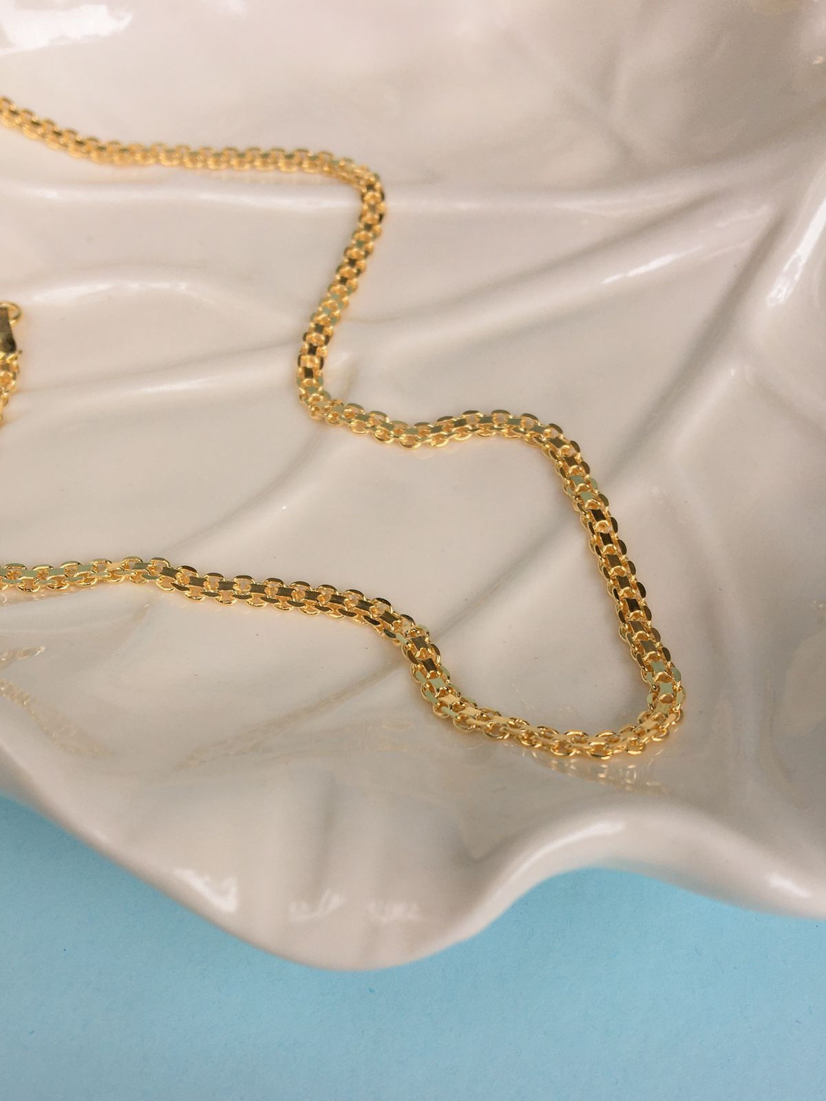 Colar Choker Corrente Cinesca Achatada LS52