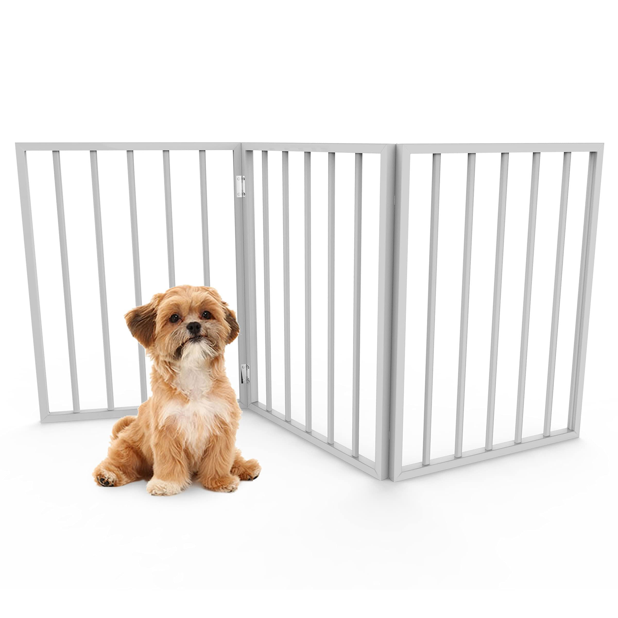 PETMAKER Pet Gate – Dog Gate for Doorways Stairs or House– Freestanding Folding