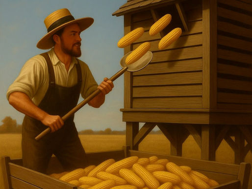 Corn harvesting in the 1840s