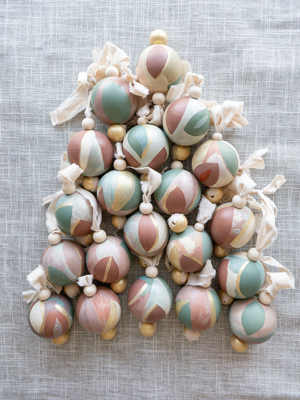 Thumbnail: Hand-Painted Wooden Bead Ornaments