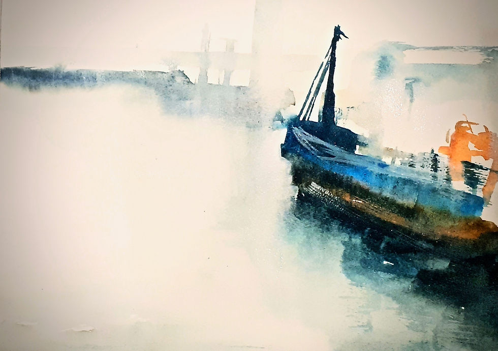 Watercolours using tempera