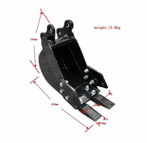 200mm Narrow Bucket Attachment for TYPHON Mini Excavators USA