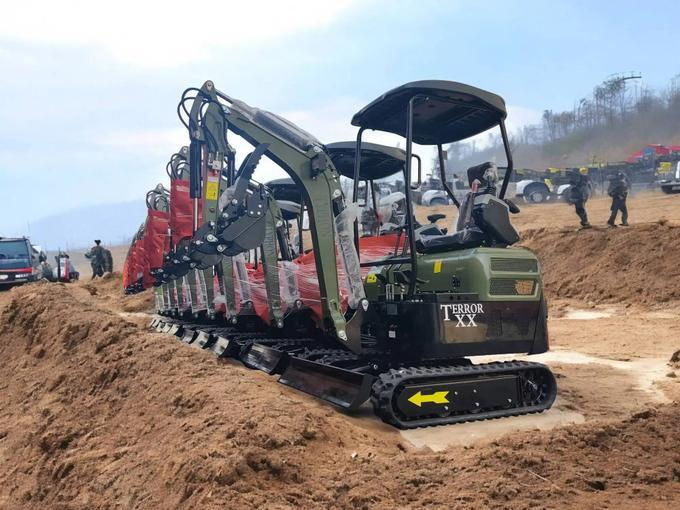 Thumbnail: 4,000 lb Green TYPHON TERROR XX Mini Excavator Rubber Track with Kubota D902