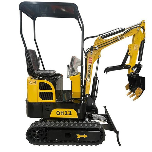 AGT 13.5 HP B&S 1-ton Mini & Small Excavator Micro Crawler Digger, Gasoline, Wit
