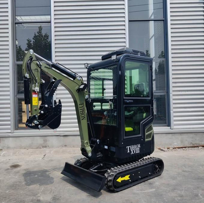 Thumbnail: Green TYPHON TERROR XVIII Prestige 2 Ton Mini Excavator KUBOTA Diesel Engine USA