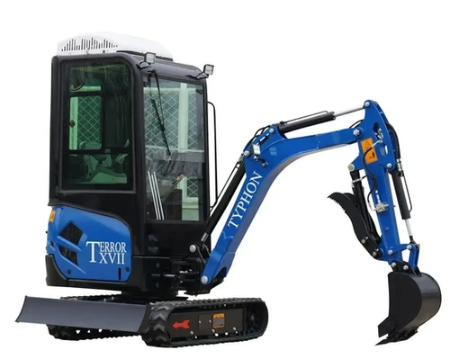 2025 4000 lb TYPHON TERROR XVII Cabin Mini Excavator Rubber Track with Kubota D9