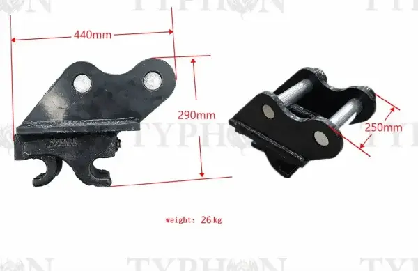Thumbnail: TYPHON 2.5 Ton Mini Excavator Attachment Mechanical Quick Hitch Quick Coupler