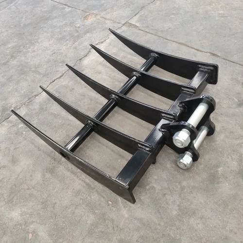 Rake Mini Excavator Attachment for Grading, Leveling, Loosening, Removing Soil