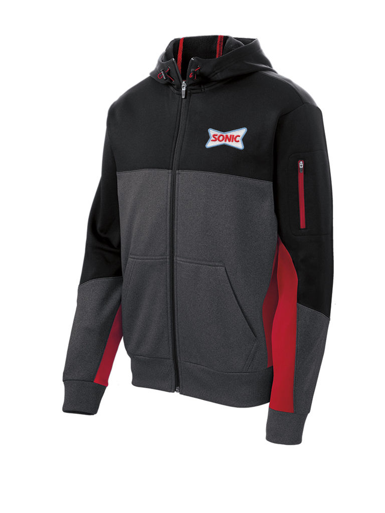 Thumbnail: ST245 SONIC SPORT-TEK COLORBLOCK FULL ZIP FLEECE HOODED JACKET