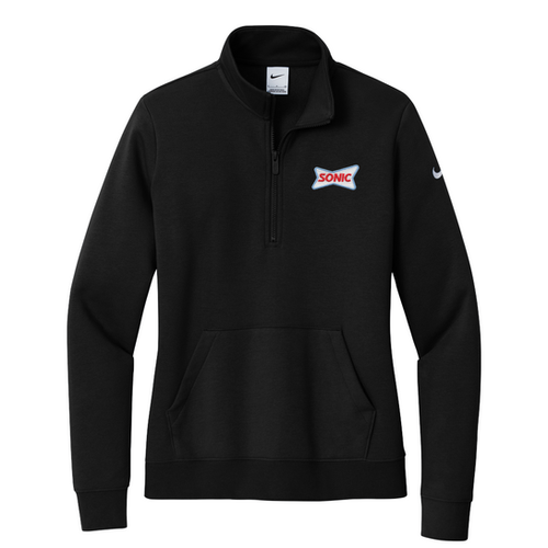 NKDX6720 SONIC LADIES NIKE CLUB FLEECE SLEEVE SWOOSH 1/2 ZIP