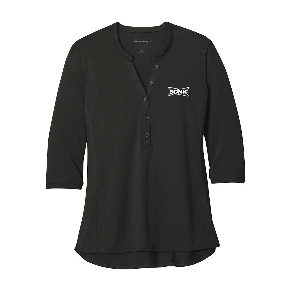 Thumbnail: LK750 SONIC LADIES LUXE PIQUE HENLEY TOP