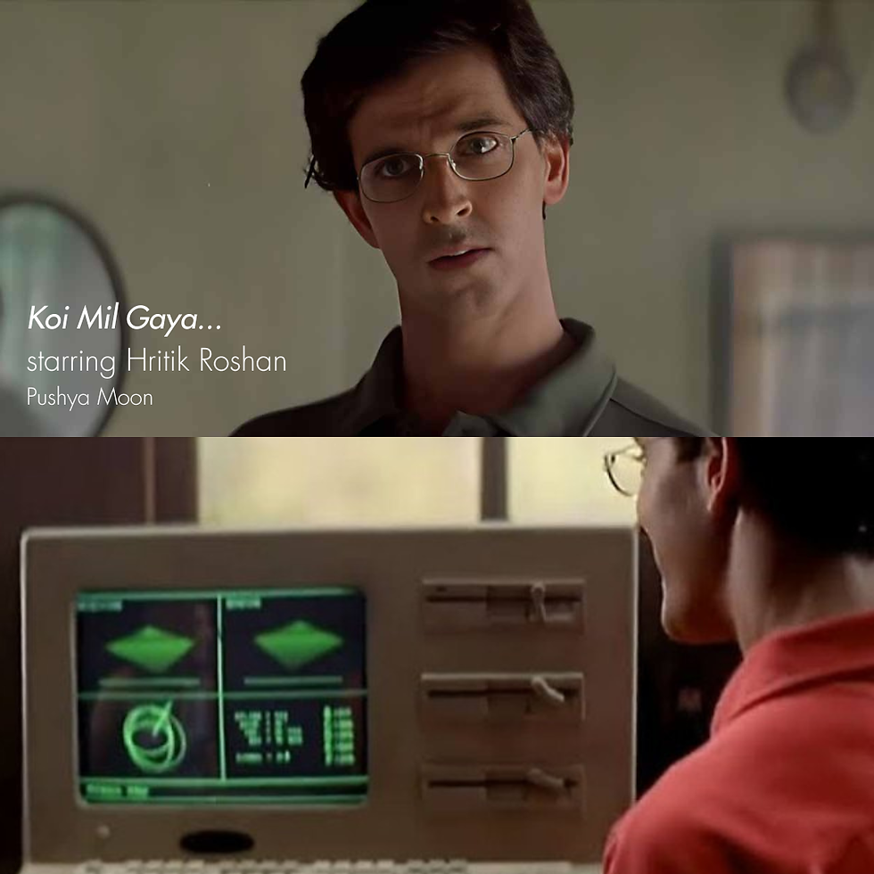 In the movie Koi Mil Gaya..., Hritik Roshan (Pushya Moon) communicates with aliens through specific frequency-based signals