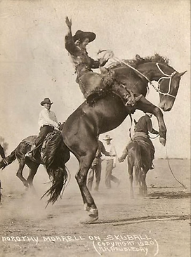 Free hand ranch bronc woman