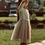 Thumbnail: Petite Lotus Beige Glitter Tulle Dress