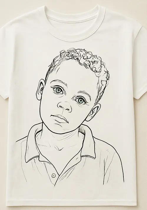 T-shirt peinture fait main à partir de votre photo