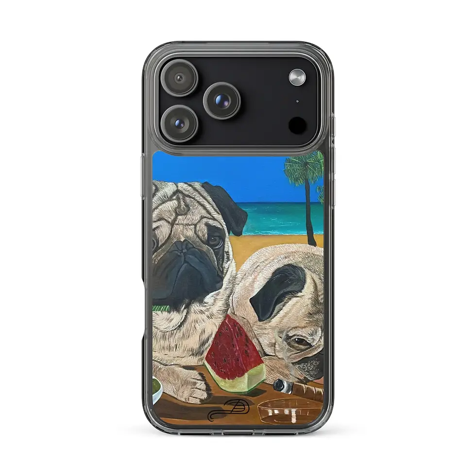 Thumbnail: Coque iPhone transparente avec illustration artistique "The Dogs" par Daniel Ducarmel.