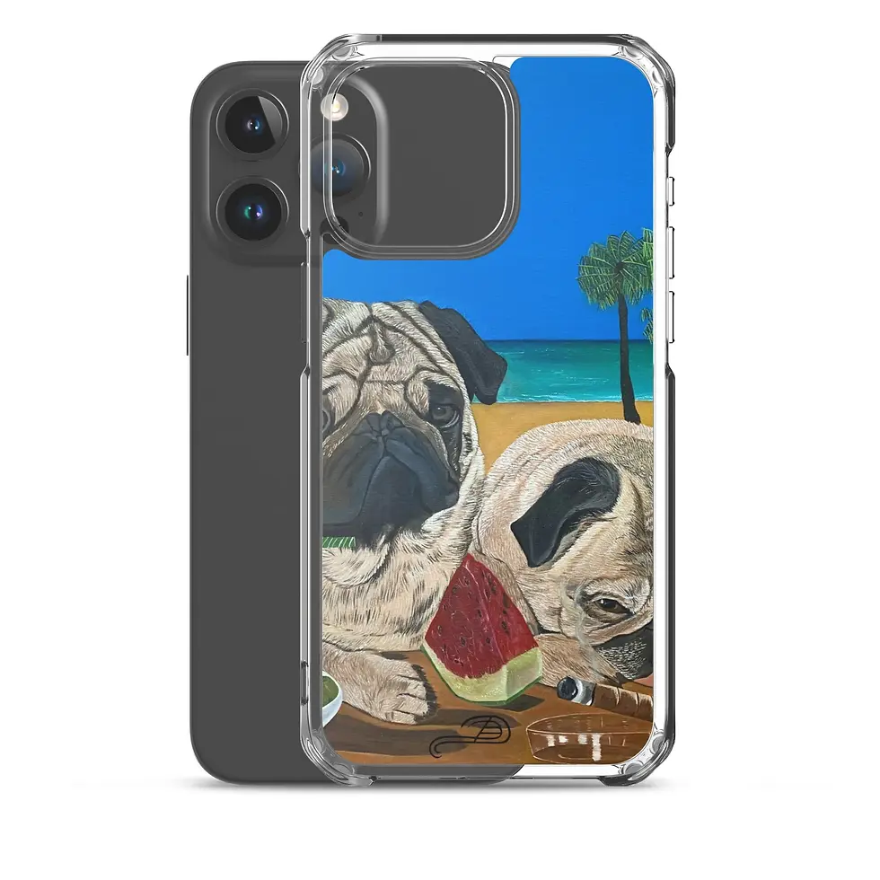 Thumbnail: Coque iPhone transparente avec illustration artistique "The Dogs" par Daniel Ducarmel.