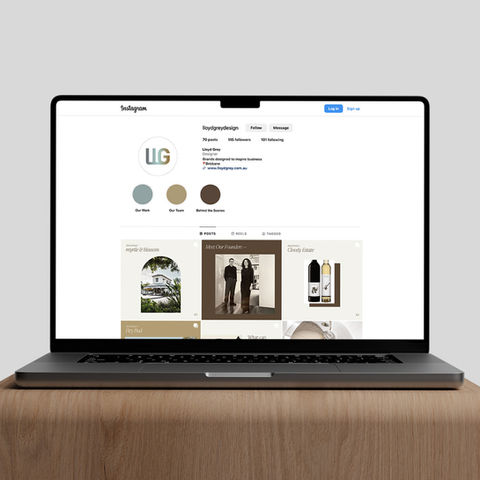 mockup of an Instagram page on a laptop