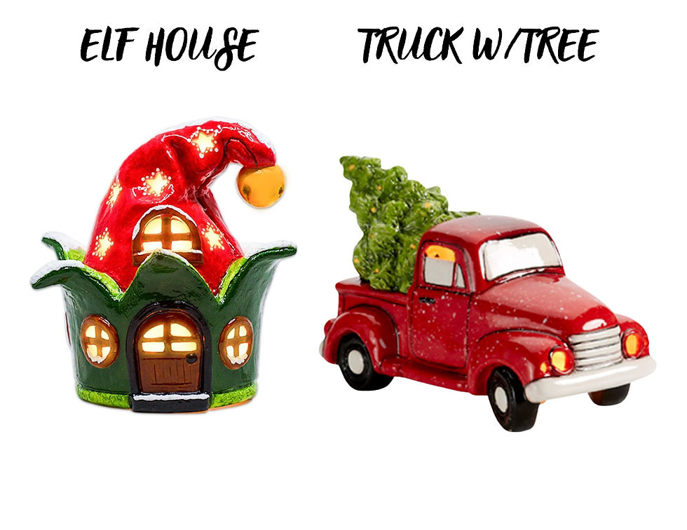 12/07- (Monday) Painter's Choice Ceramic Elf House or Truck w/ Tree Lantern Paint Party @ SCP Hotel in Redmond