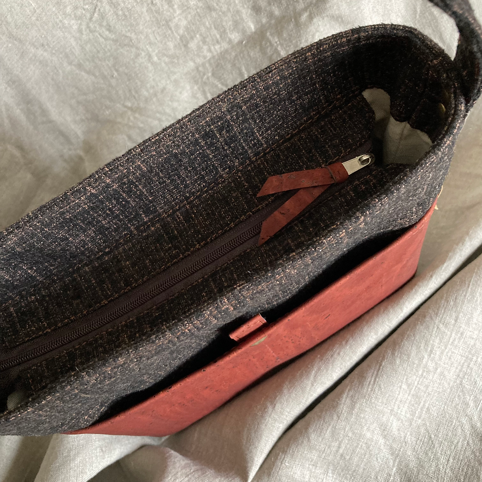 Miniatura: Kabelka, Kabelka přes rameno, crossbody, hand made, ruční práce, udržitelnost, upcyklace, eko, korek, dámská kabelka