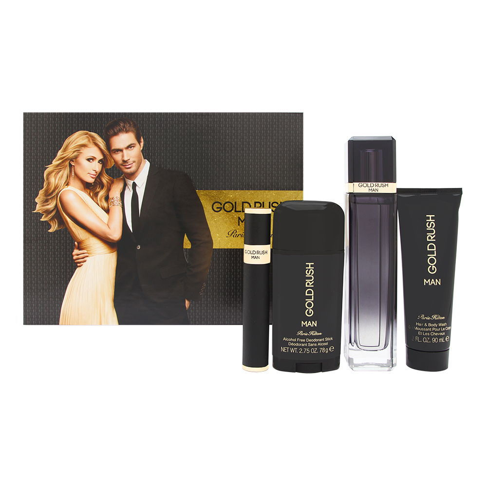 Paris Hilton Gold Rush Man 4pc Gift Set EDT