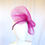 Thumbnail: Hot Pink Fuchsia Pleated Crinoline Headpiece by Catherine Storm front view 2