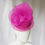 Thumbnail: Magenta Pink Crinoline Swirl Buntal Button Beret Hat by Catherine Storm Millinery front view 2