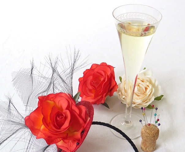 Hat making class and champagne glass