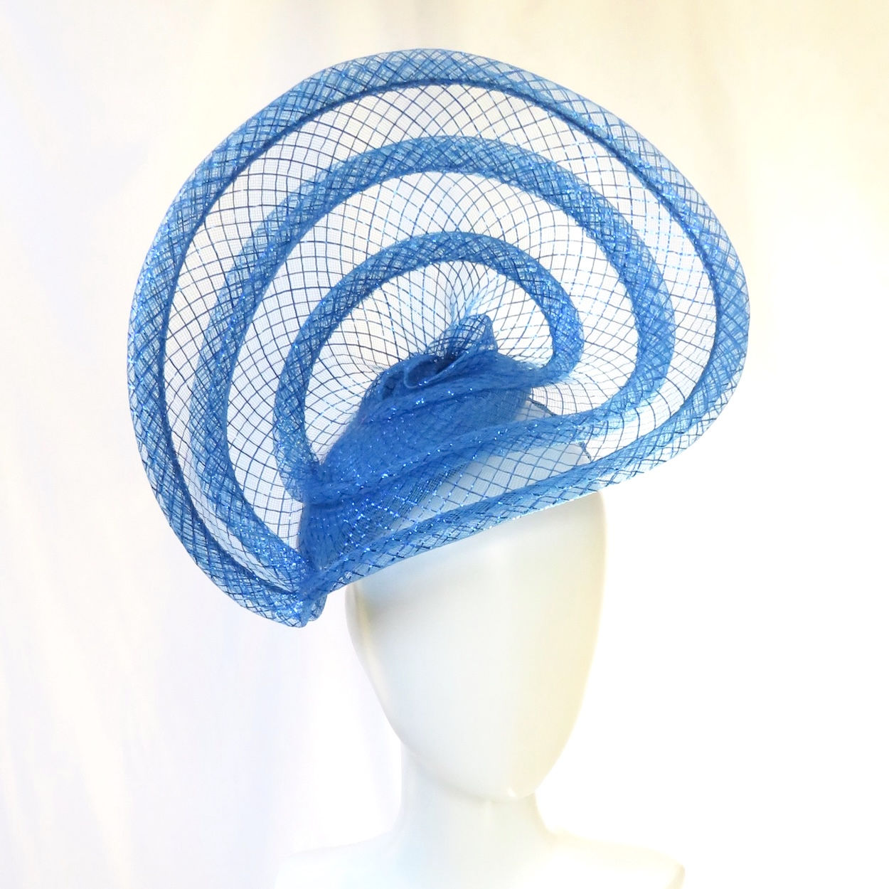 Arc in Blue Cobalt Blue Headpiece by Melbourne Milliner Catherine Storm view 1