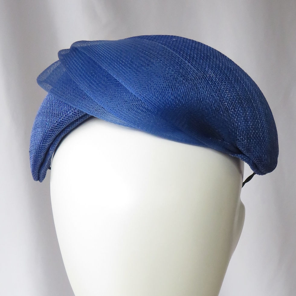 Cobalt Blue Crinoline Headband Headpiece by Melbourne Milliner Catherine Storm view 1
