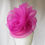 Thumbnail: Magenta Pink Crinoline Swirl Buntal Button Beret Hat by Catherine Storm Millinery front view 3
