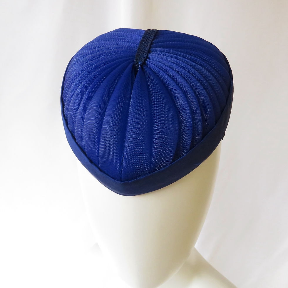 Royal Blue Heart Crinoline Hat by Catherine Storm view 1