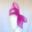 Thumbnail: Hot Pink Fuchsia Pleated Crinoline Headpiece by Catherine Storm left view