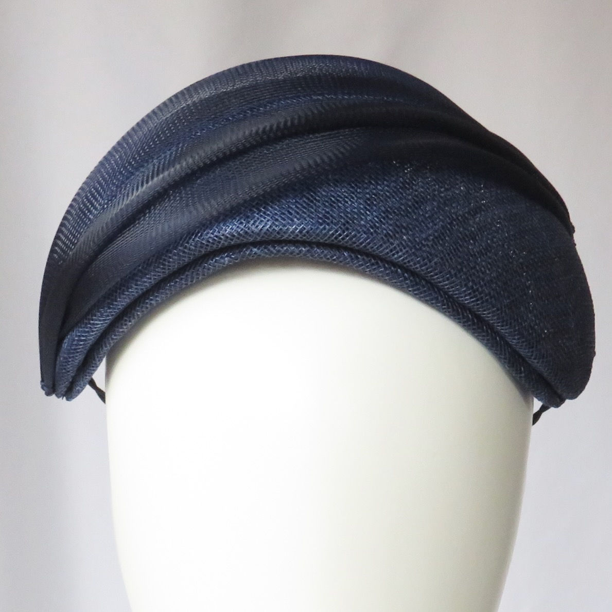 Navy Blue Crinoline Slimline Headband Headpiece by Catherine Storm Millinery view 1