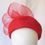 Thumbnail: Bright Red Sinamay Headband Headpiece by Catherine Storm Millinery view 1