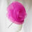 Thumbnail: Magenta Pink Crinoline Swirl Buntal Button Beret Hat by Catherine Storm Millinery right view