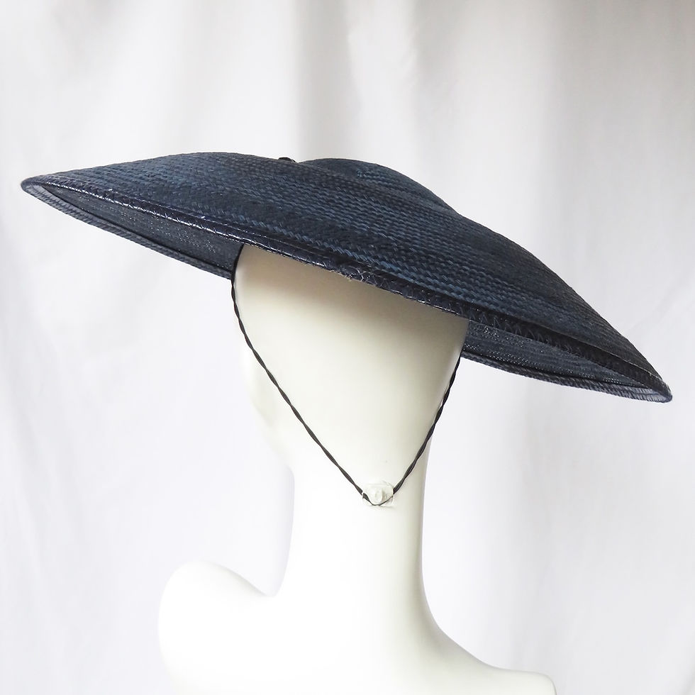 Thumbnail: Navy Blue Dior Wide Brim Hat by Melbourne Milliner Catherine Storm view 7