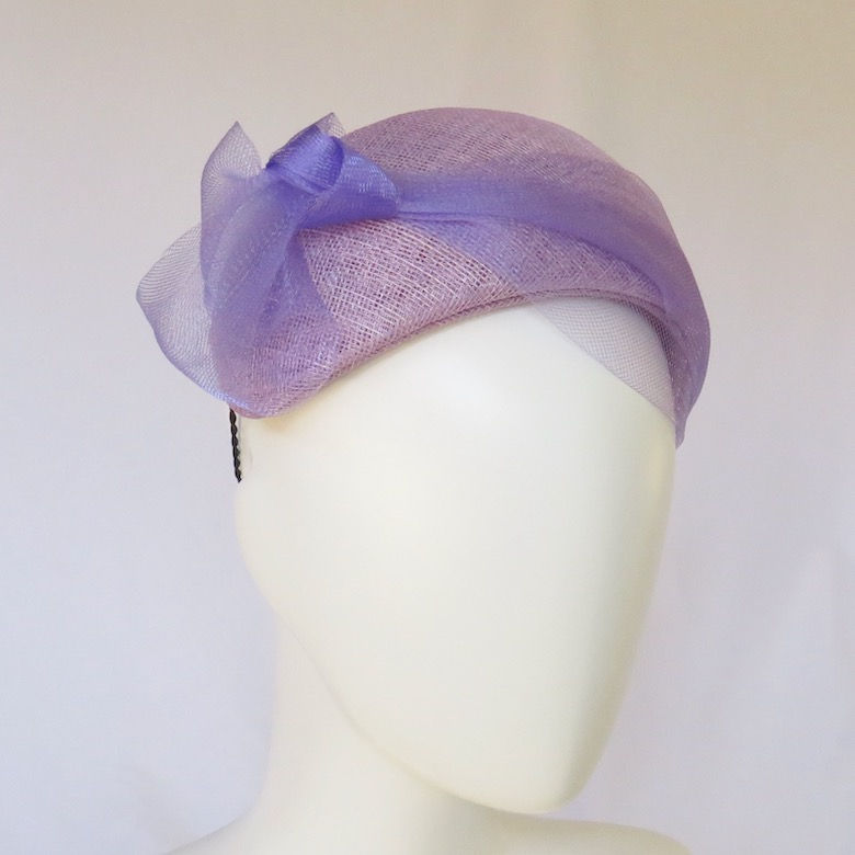 Lilac Lavender Purple Crinoline Slimline Headband Headpiece by Catherine Storm right view