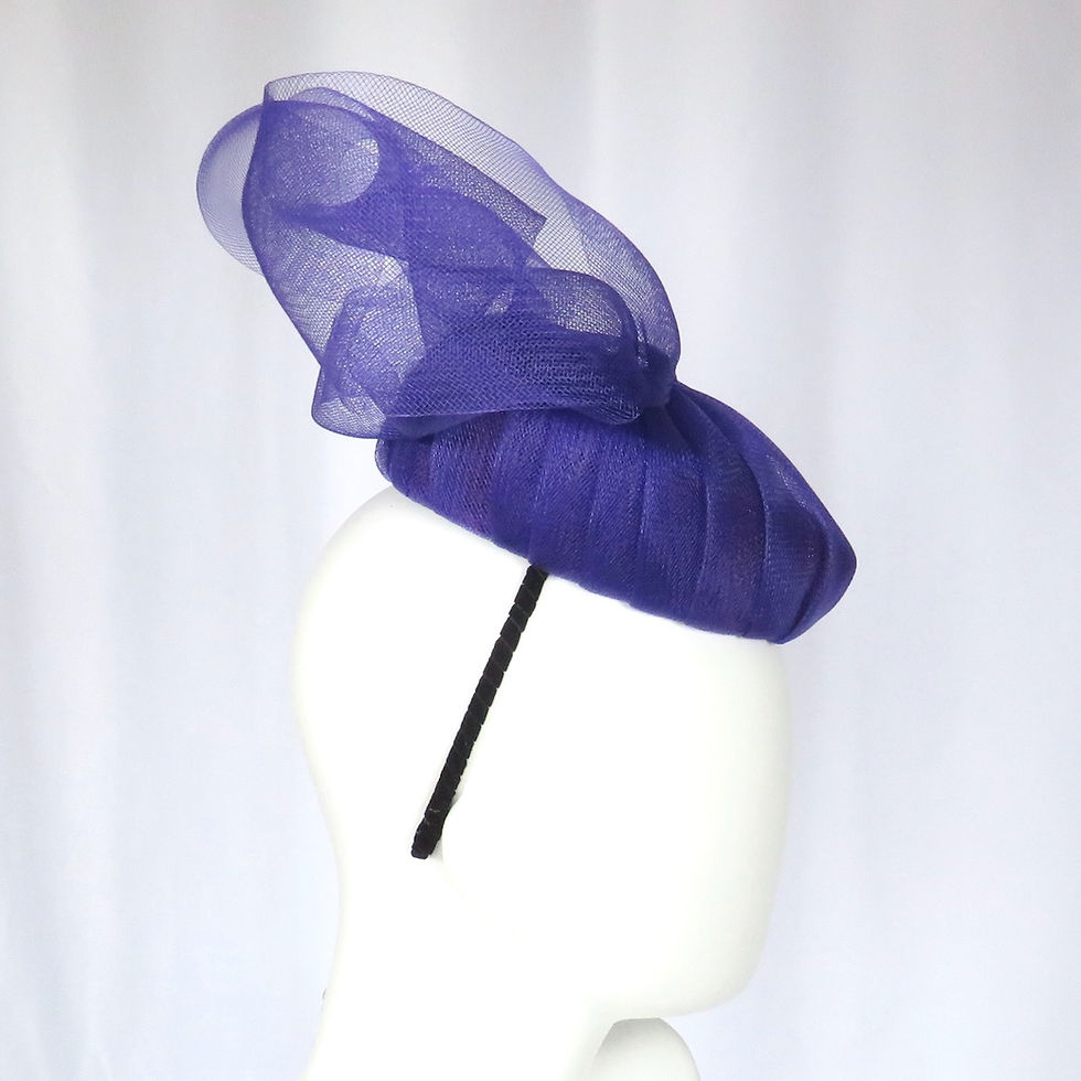 Thumbnail: Purple Heart Crinoline Hat by Catherine Storm view 5