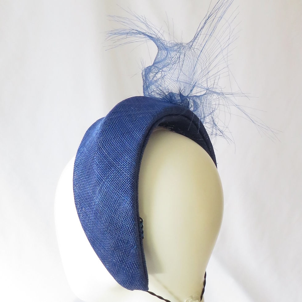 Thumbnail: Cobalt Blue Classic Headband Headpiece by Melbourne milliner Catherine Storm view 5
