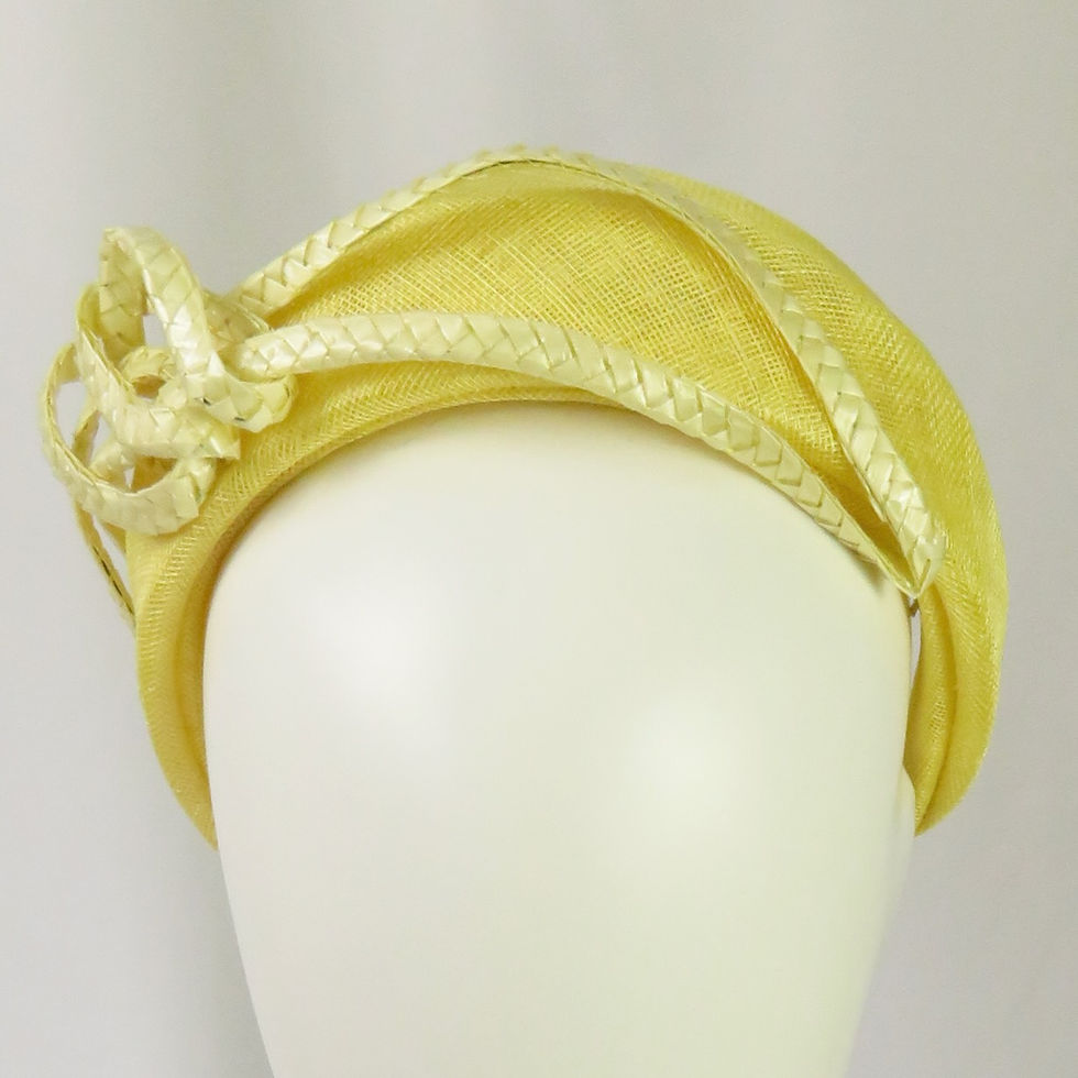 Lemon Yellow Classic Headband Headpiece by Catherine Storm Millinery view 1