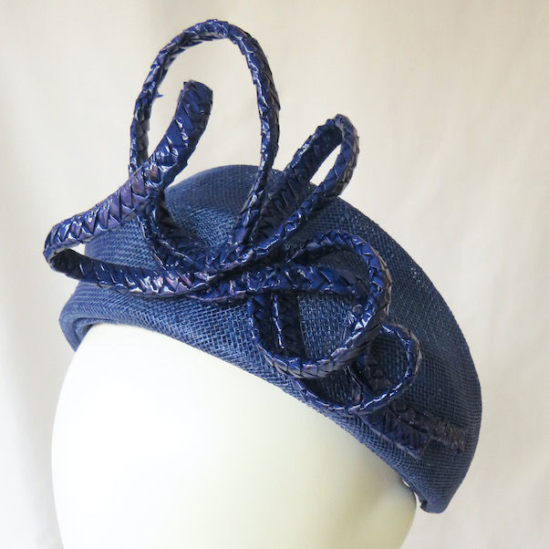 Cobalt Blue Headband Headpiece by Catherine Storm Millinery left view