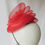 Thumbnail: Red Crinoline Swirl Buntal Button Beret by Catherine Storm Millinery back view