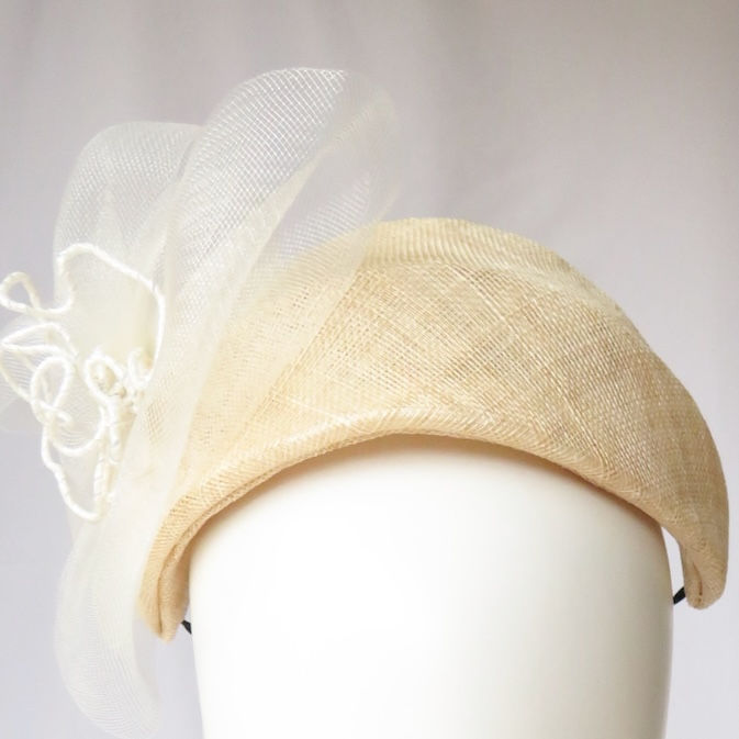 Natural Beige Headband Headpiece by Catherine Storm Millinery view 1