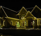 Christmas lighting on house